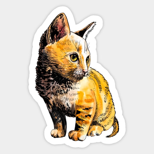 red kitten Sticker by VicaVeresk